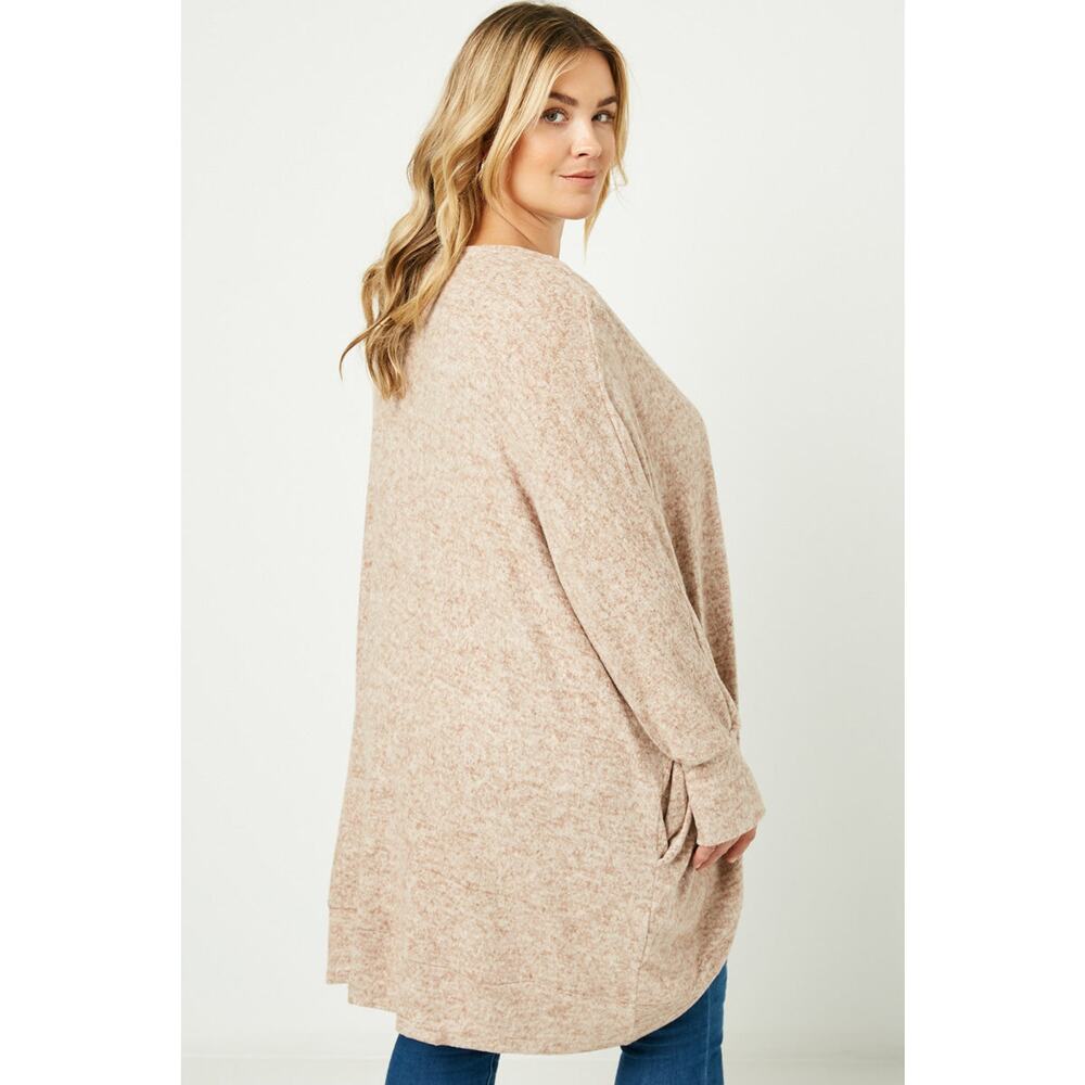 HAYDEN Autumn Plus Cozy Tan Open Cardigan Cover with Dolman Sleeves 2XL - Picture 4 of 4